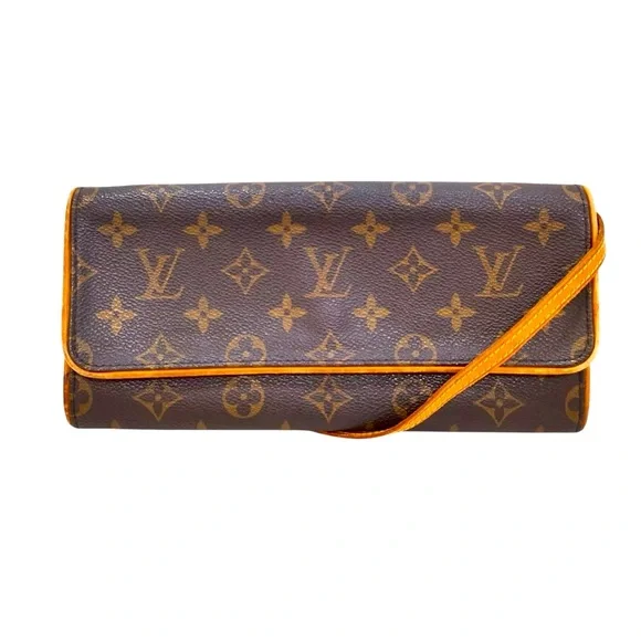 Louis Vuitton Monog Twin Pouchette better in mint condition brown leather - Picture 11 of 12